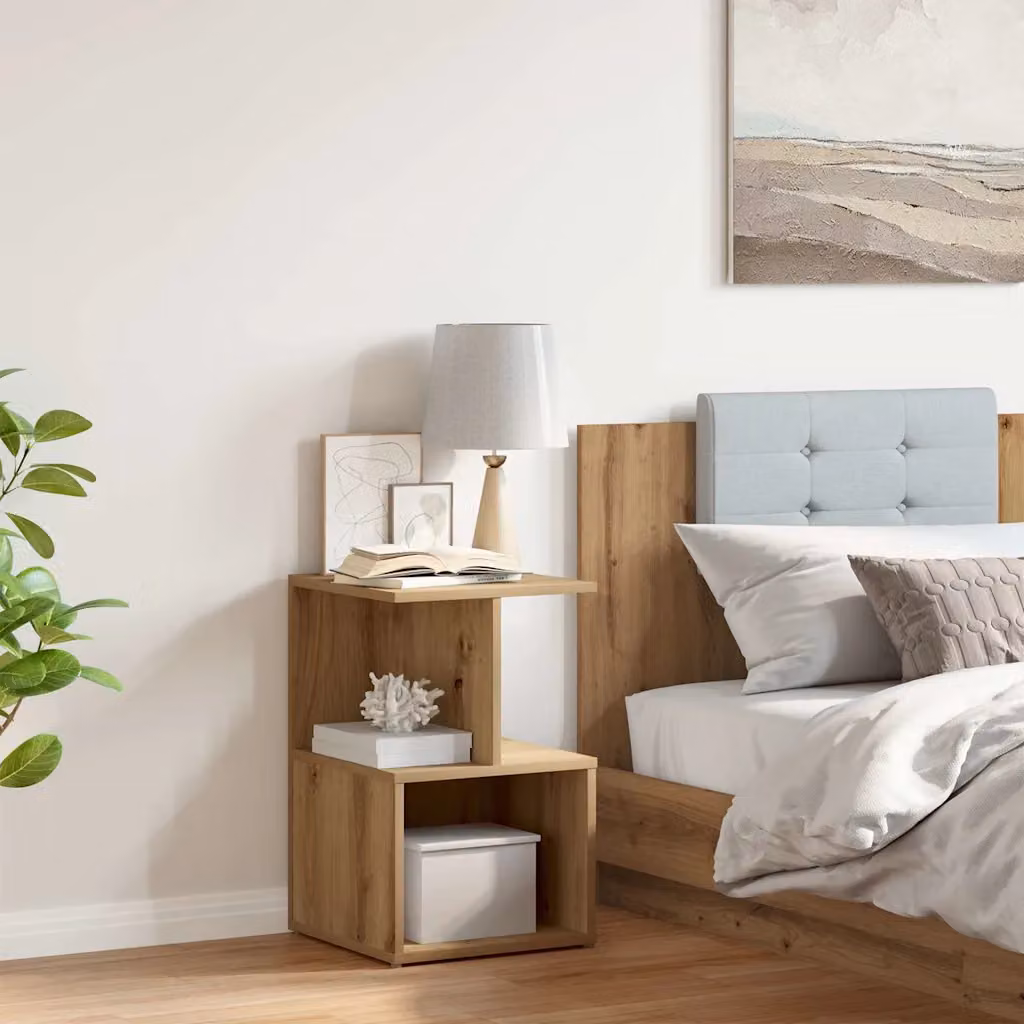 Comodino moderno vidaXL in legno multistrato e MDF color marrone L/P/H: 35 x 35 x 55 cm