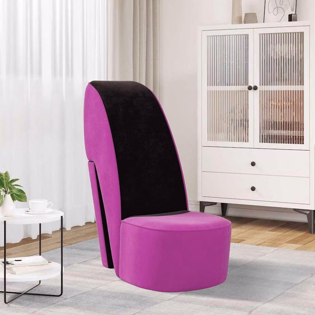 Maison Exclusive - Poltrona a Forma di Scarpa con Tacco Alto in Velluto Viola