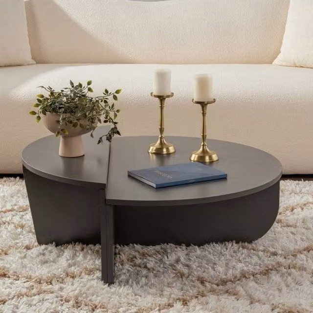 Tavolino da salotto Feyre DMORA colore antracite L 90 cm, P 60 cm, H 35 cm