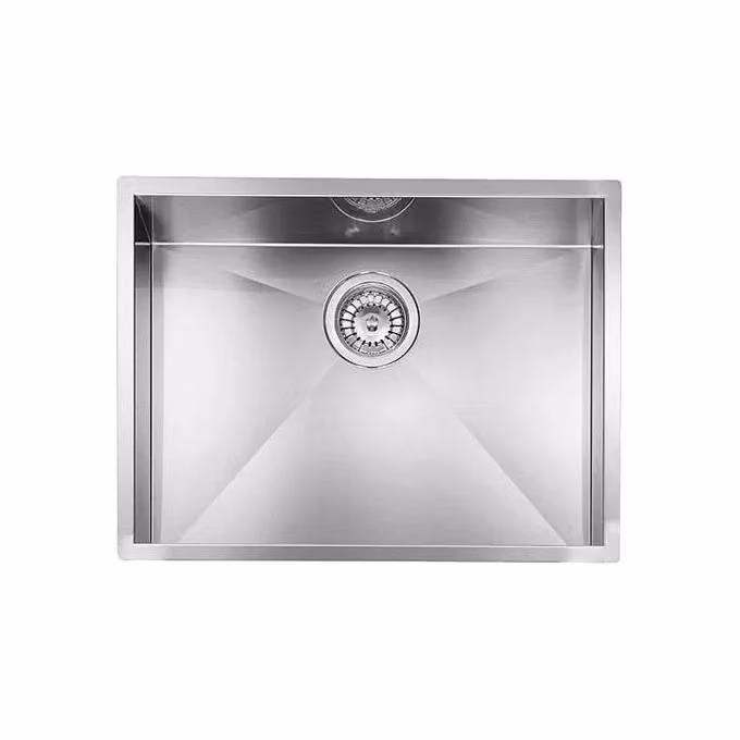Lavello da incasso Slim FiloQuadra 1 vasca in acciaio inox AISI 304 colore Inox Satinato L: 57 cm, P: 45 cm – 2