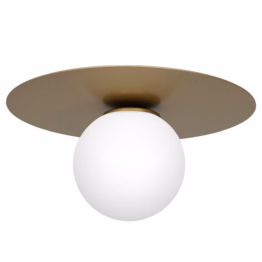 Lampada a sospensione Flat oro opaco-bianca 1xE14x15W metallo dim.: 19x35x35 cm IP20 Luminex