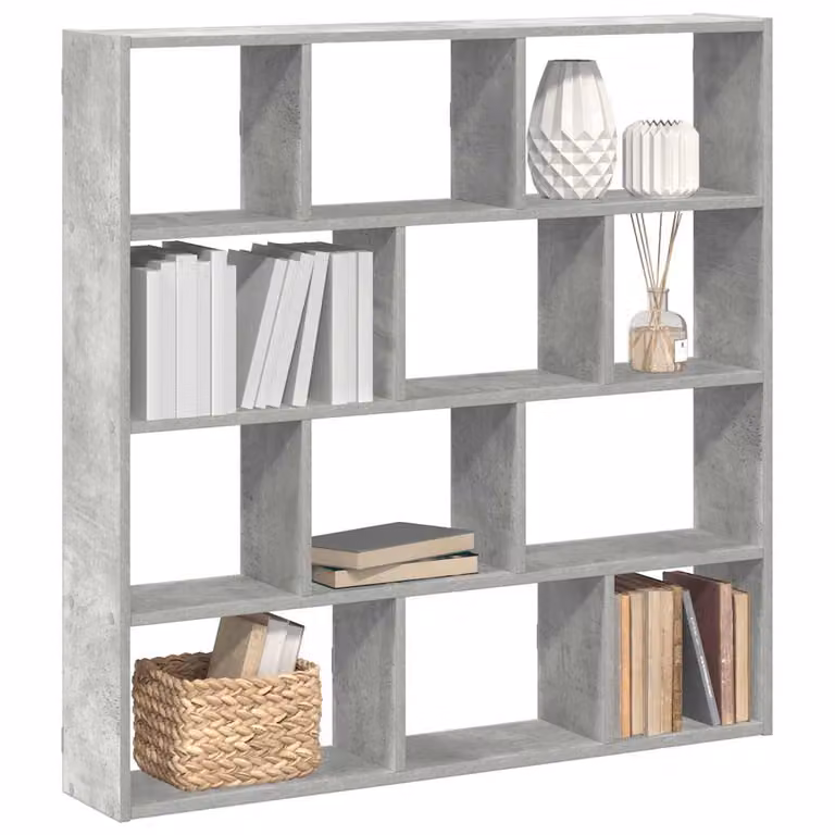 vidaXL Mensola a Cubo da Muro con 12 Scomparti in MDF Grigio Matt