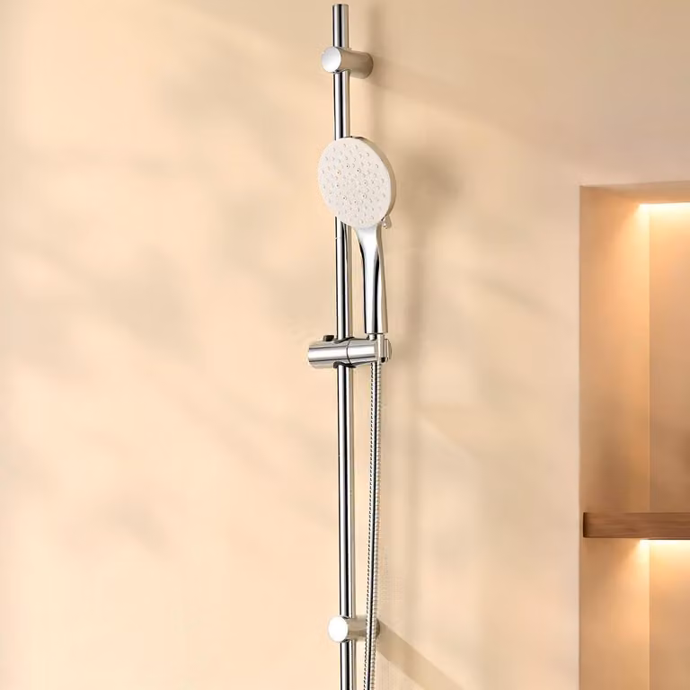 Sistema doccia in acciaio inossidabile da 90 cm, con soffione a 6 funzioni e tubo flessibile