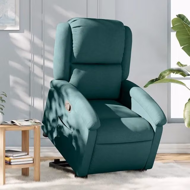 Poltrona Alzapersona Reclinabile vidaXL Verde con Braccioli e Assistenza Elettrica per Senior