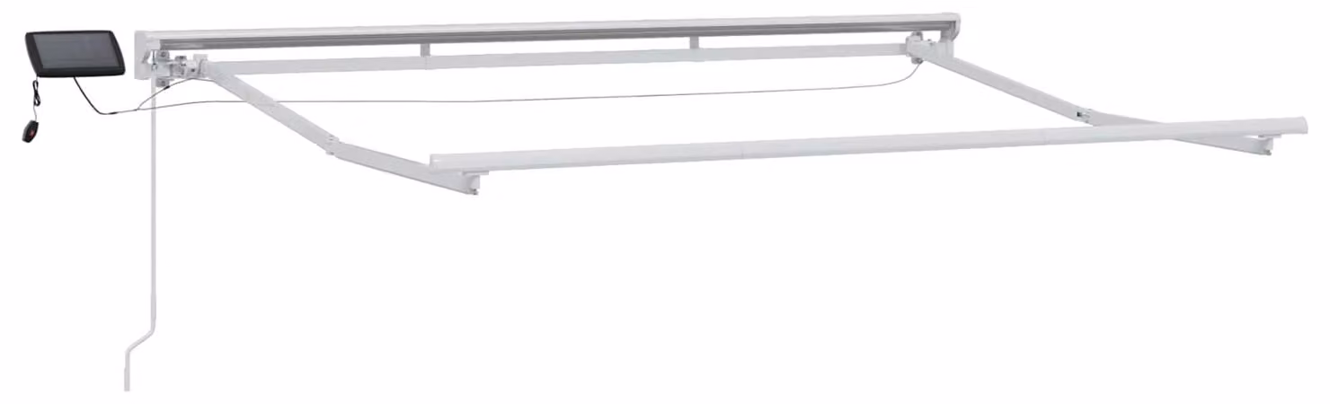 Cornice per Tenda Manuale con LED Bianco 3 x 2 m Alluminio