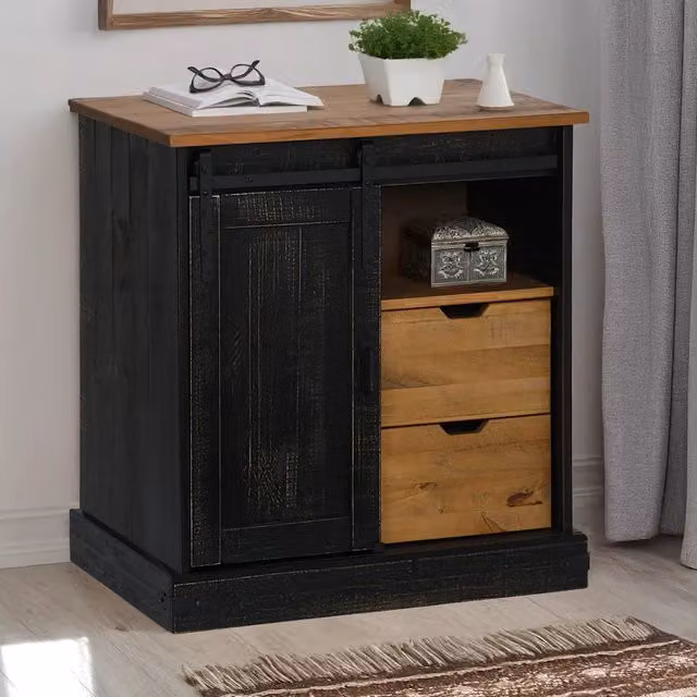 Credenza HALDEN con Anta Scorrevole 80x40x80 cm Legno Massello 4018420