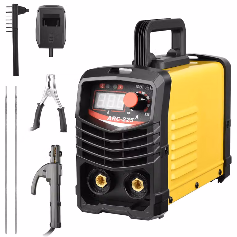 Saldatrice ad elettrodo MMA, 120A, tecnologia inverter IGBT, colore giallo