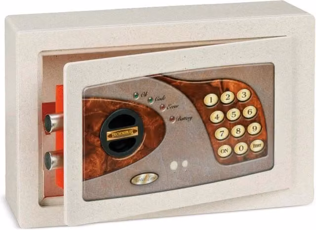 Cassaforte a mobile Technomax FE/20 beige con apertura elettronica e 20 ganci in acciaio