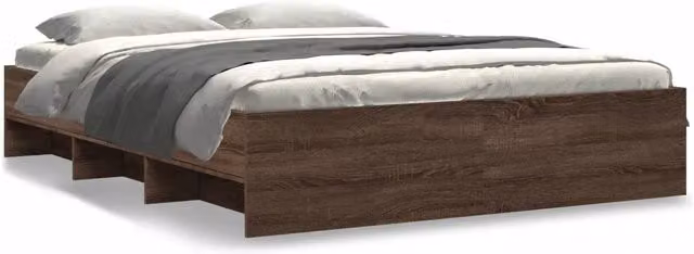 Letto matrimoniale | Letto per adulti | Giroletto senza Materasso Rovere Marrone 150x200 cm Truciolato