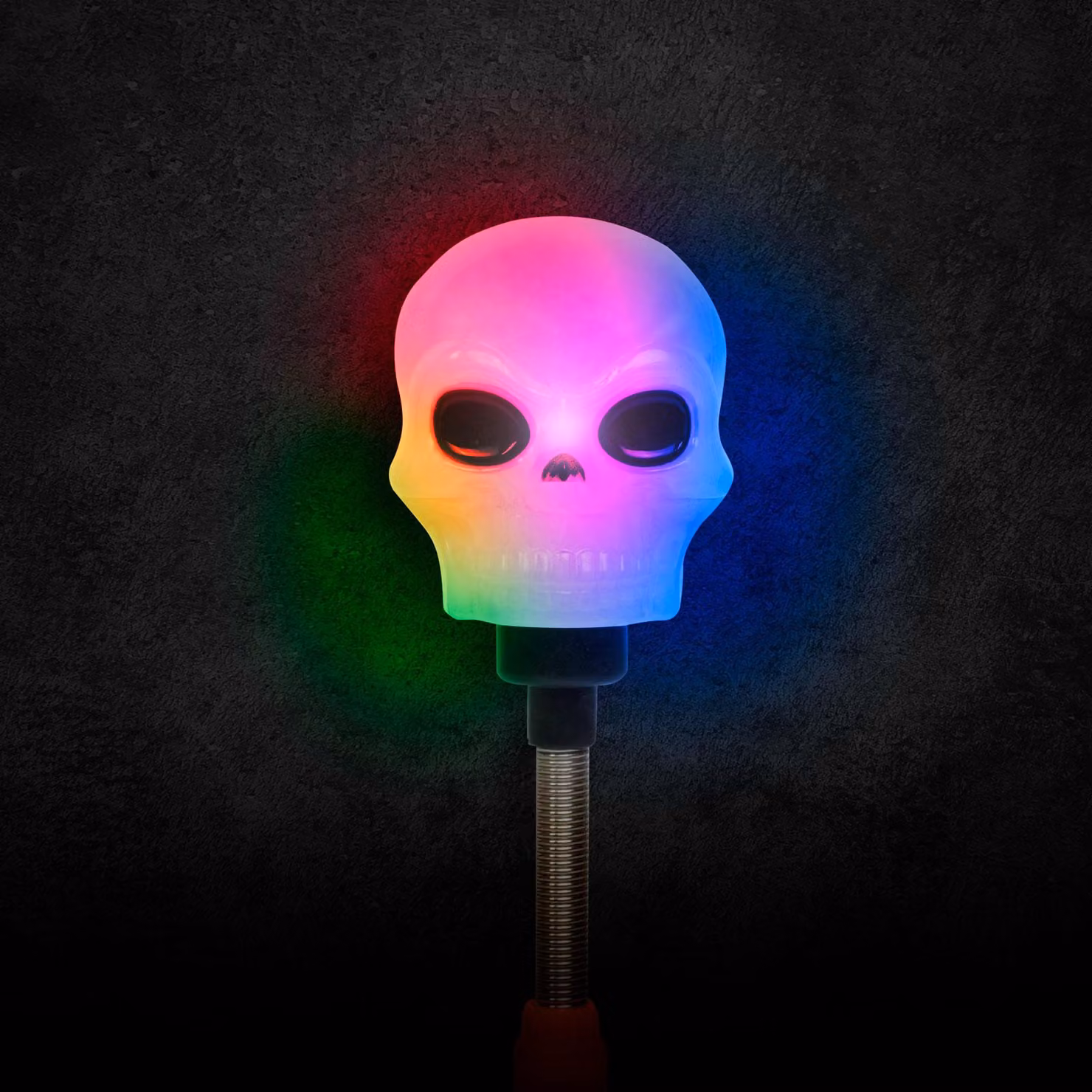 Lampada LED a tema Halloween - teschio a molla - alimentata a batteria