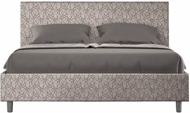 Letto matrimoniale Adele Ityhome con rete imbottita in tessuto grigio L: 175 cm, P: 222 cm, H: 106 cm – 1