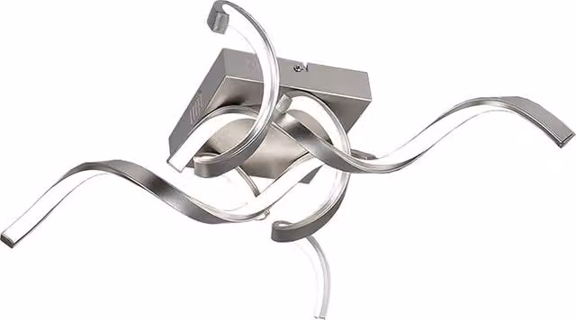 Plafoniera LED INTRECCIO Rossini Group, Design Moderno in Metallo Argentato, 40W, 4000K, IP20