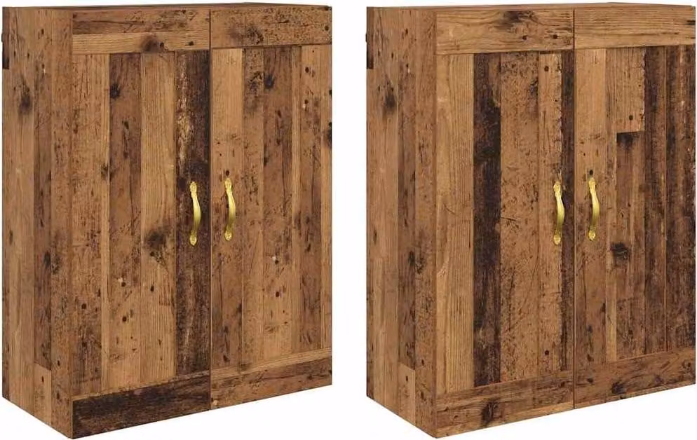 Mobile a muro 2 pcs Legno vecchio 69,5 x 34 x 90 cm