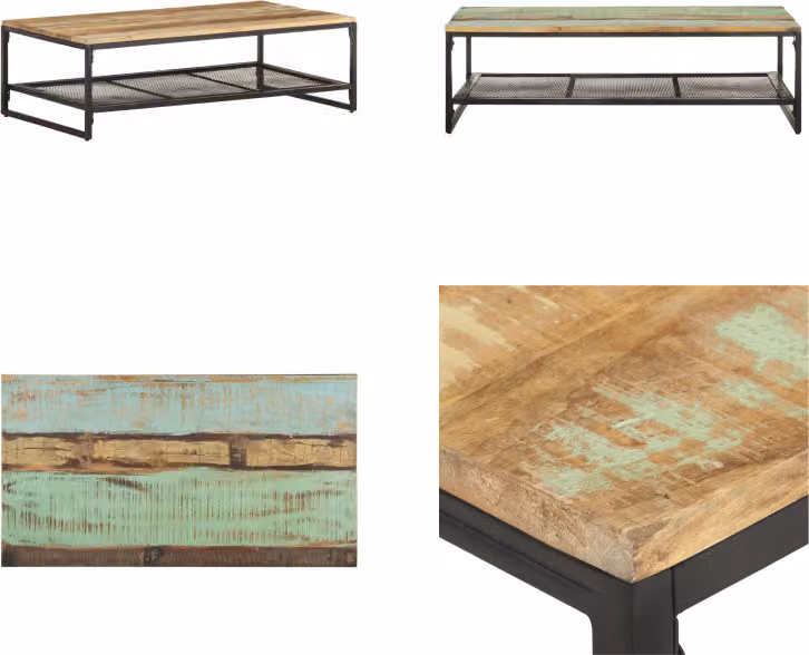 vidaXL Tavolino 110x60x35 cm Legno massiccio riciclato - Tavolino - Tavolini - Tavolino legno - Tavolini legno