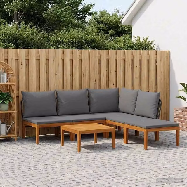 Set di 6 sedie da giardino vidaXL in legno di acacia e corda naturale per esterni – 1