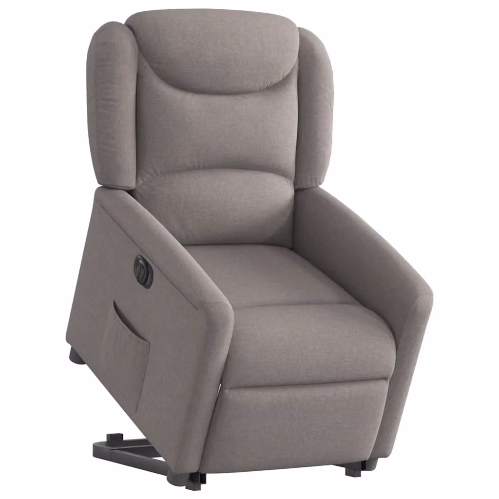 Poltrona Alzapersona Reclinabile Elettrica vidaXL in Tessuto Beige o Grigio con Supporto Motorizzato per Senior – 2