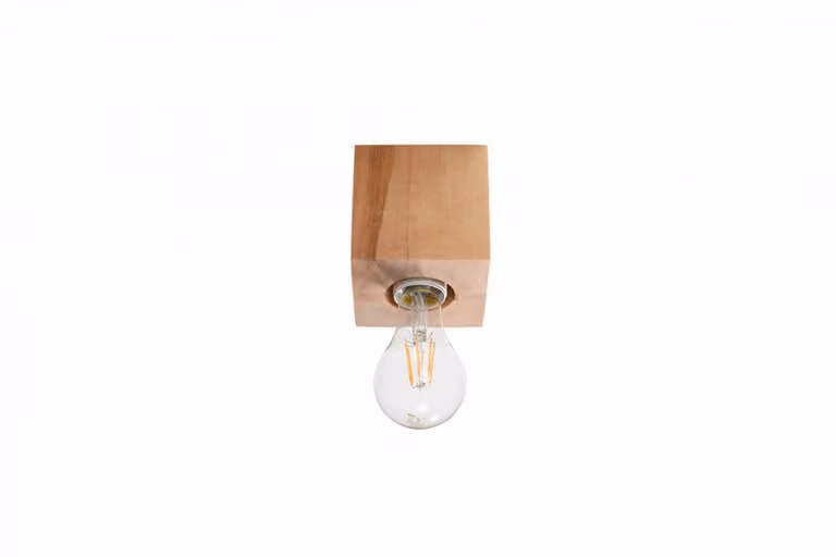 Lampada da soffitto ARIZ in legno naturale 1xE27 15W legna 10x10x10cm Sollux Lighting