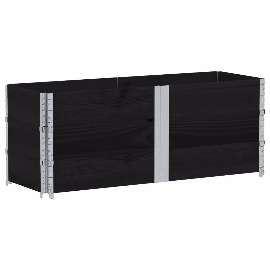 Set di 3 pareti per pallet vidaXL in legno di pino nero, L: 150 cm, H: 60,5 cm – 2