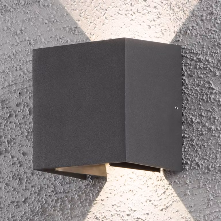 Konstsmide Applique da esterni a LED Cremona, Nero, Alluminio, Moderno, Applique LED da esterni