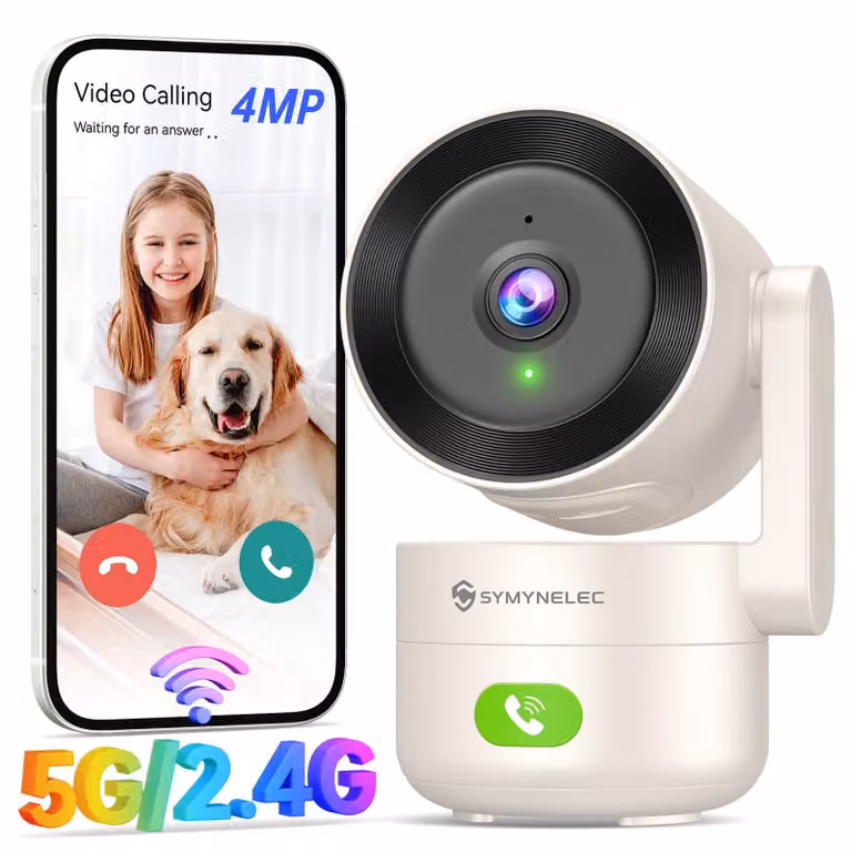 Telecamera di sicurezza panoramica a 360°, per interni, con Wi-Fi dual-band 5GHz/2,4GHz e rilevamento del movimento tramite intelligenza artificiale