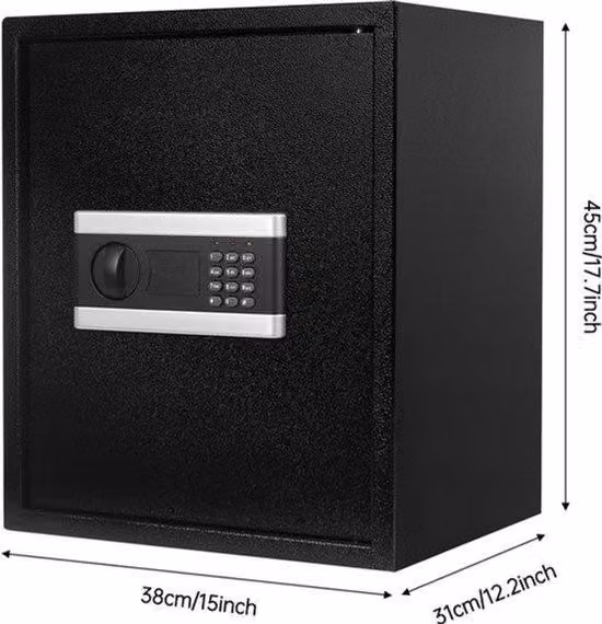 Cassaforte digitale con tastiera - 14,9 kg - 55x43x40 cm - Serratura elettronica antifurto - Adatta per uffici e hotel