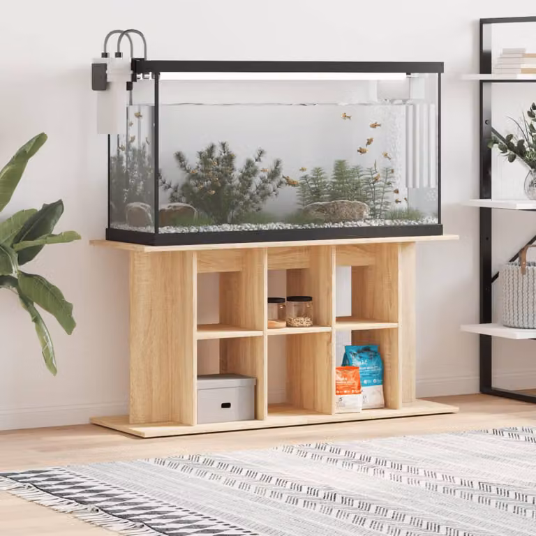 vidaXL Supporto per acquario in legno ingegnerizzato rovere Sonoma, L/P/H: 120 x 40 x 60 cm