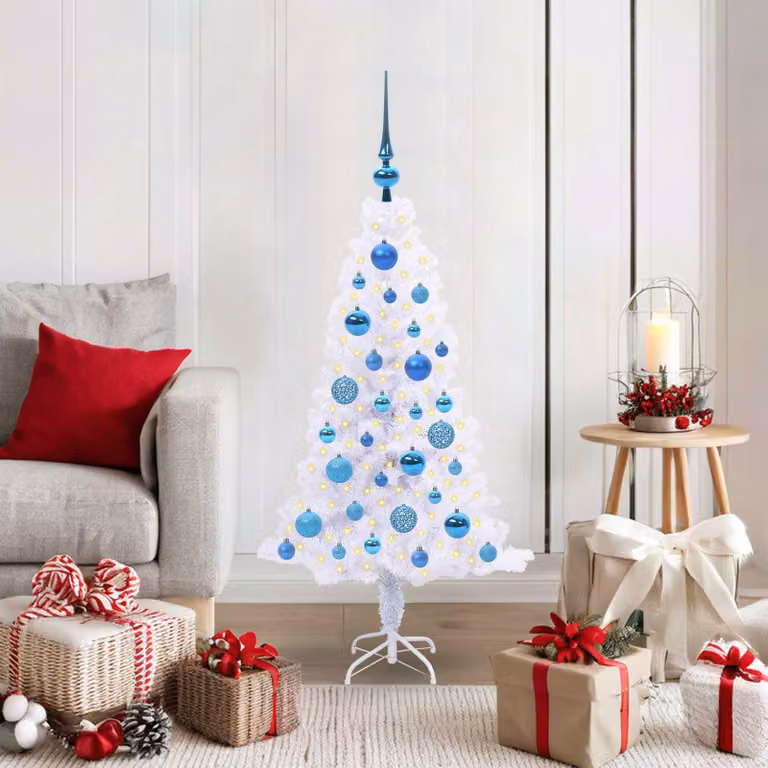 Maison Exclusive - Albero di Natale artificiale bianco, 120 cm, in PVC e acciaio