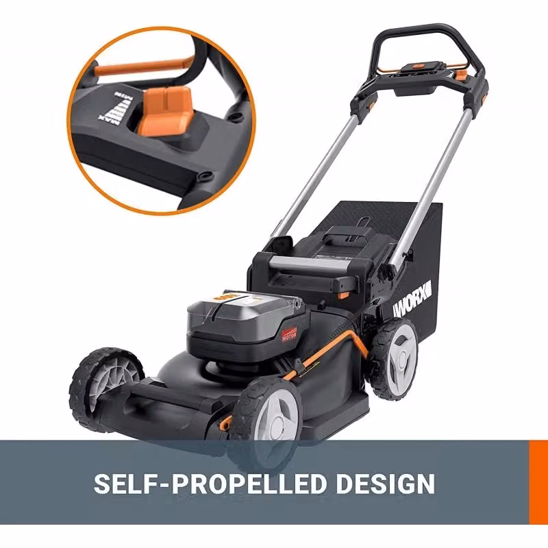 Rasaerba a batteria Worx Powershare WG749E 40V con larghezza di taglio 46 cm, kit mulching, sacco di raccolta e caricabatterie rapido inclusi – 2