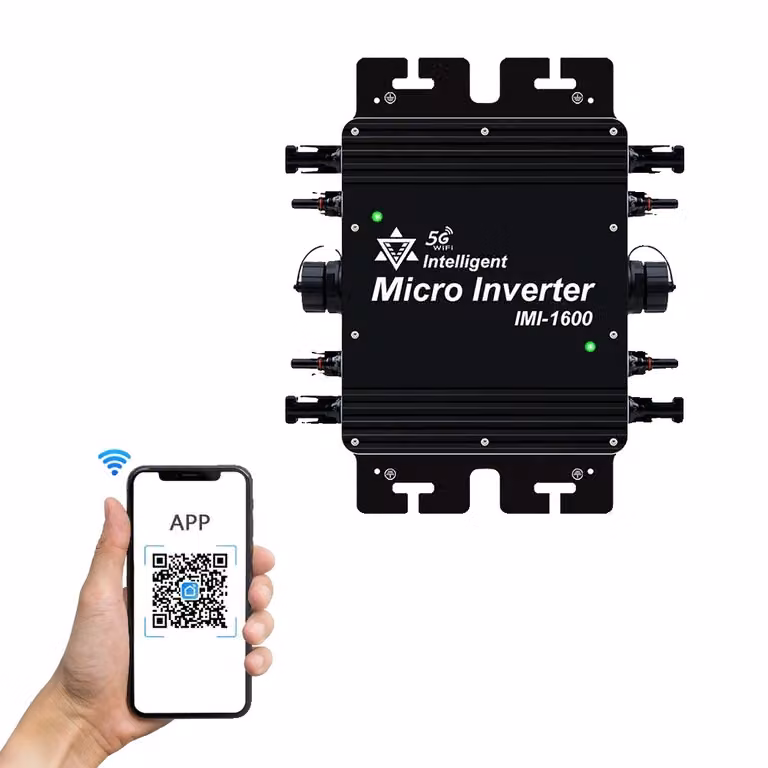 micro inverter solare da 1600W, impermeabile IP65, monitoraggio WiFi integrato, 1600W220V22-50V
