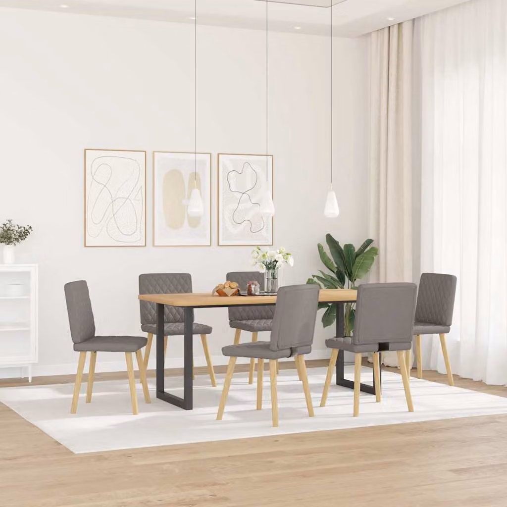 Sedie da Pranzo 6 pz Grigio Talpa in Tessuto