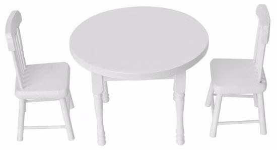 Set di miniature in legno – Tavolo e sedie – Scala 1:12 – Adatto ai bambini – Ideale per i più piccoli