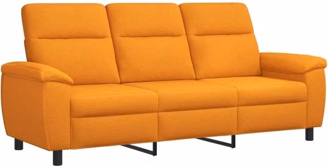 Divano moderno vidaXL in tessuto giallo e arancione con struttura in metallo L: 214 cm, P: 90 cm, H: 95 cm