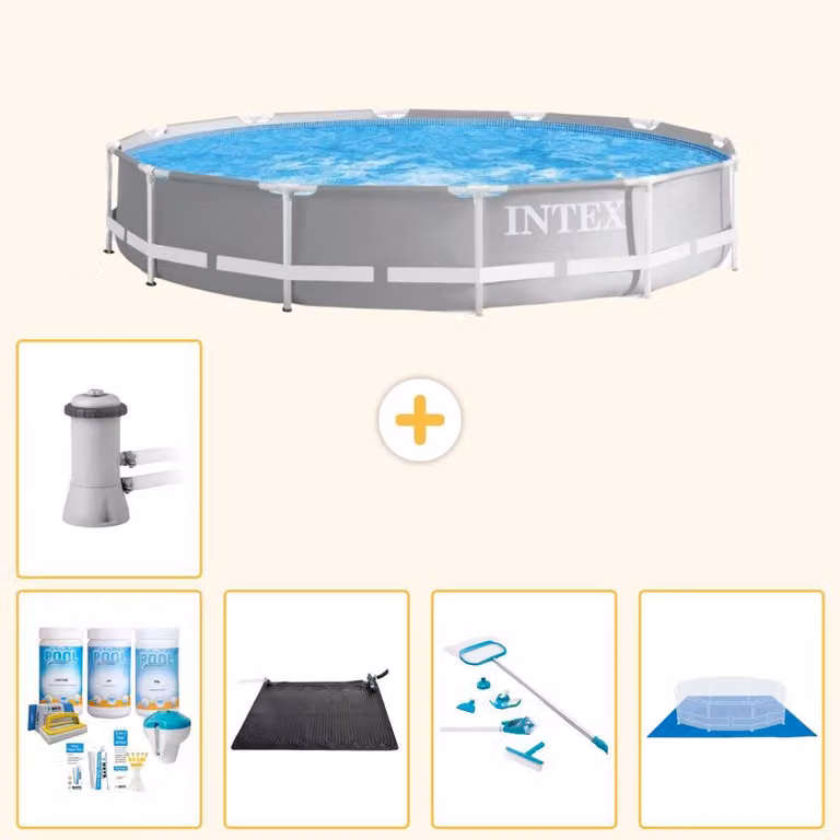 Struttura per piscina a forma di prisma - 366x76 cm - composta da 6 elementi - modello S21044