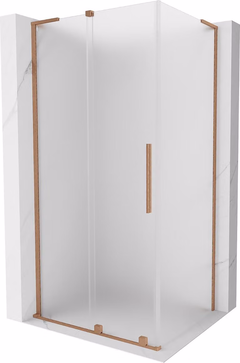 Mexen Velar L cabina doccia scorrevole 110 x 90 cm, brina, rame spazzolato - 871-110-090-33-65