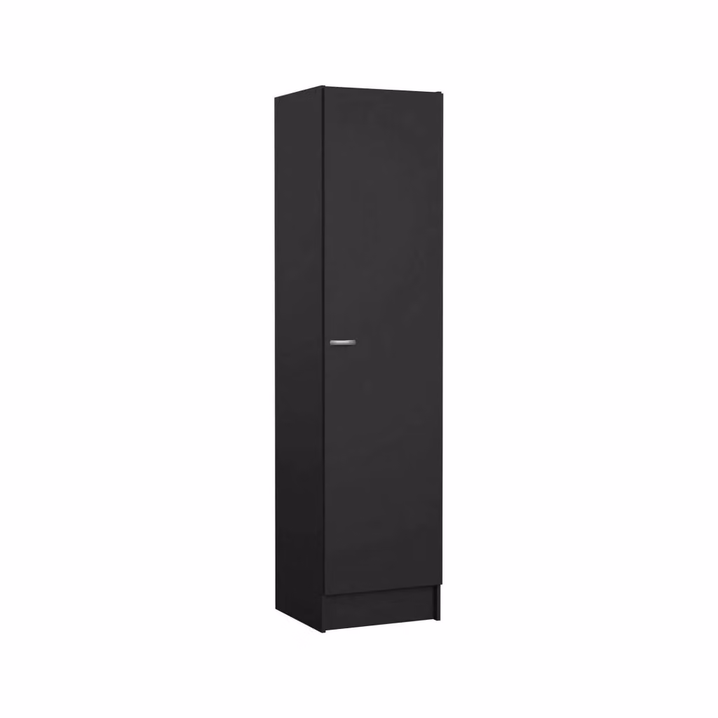 Guardaroba Airone DMORA con 1 Anta e Appendiabiti, Nero Opaco, H: 200 cm, L: 47,05 cm, P: 47,05 cm – 2