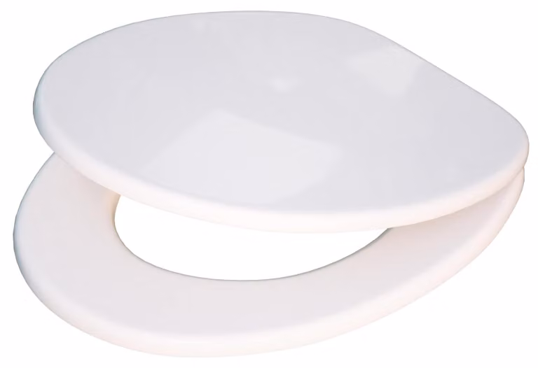 Sedile WC, chiusura rallentata, legno MDF, bianco, facile da installare