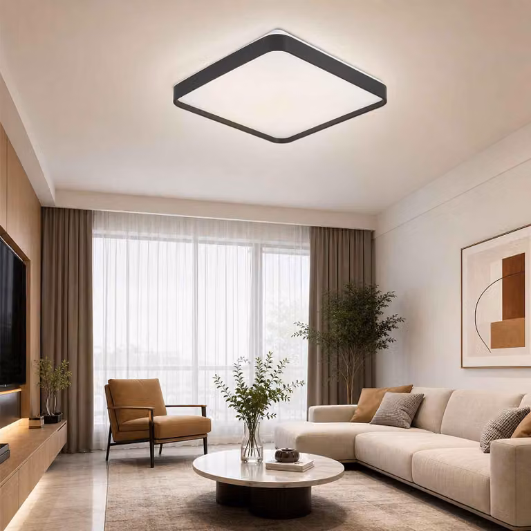 ZELURXX, plafoniera LED quadrata, 38x38 cm, 36W, 3 temperature di colore: 3000K/4000K/5000K, materiale: ferro e PVC, colore: nero