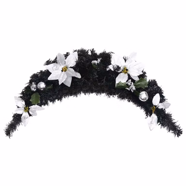 The Living Store Arco di Natale con luci LED nero 90 cm PVC