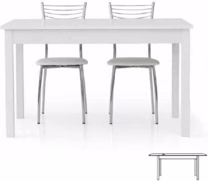 Tavolo moderno allungabile Mobili 2G bianco frassino L: 140 cm, P: 90 cm, H: 76 cm