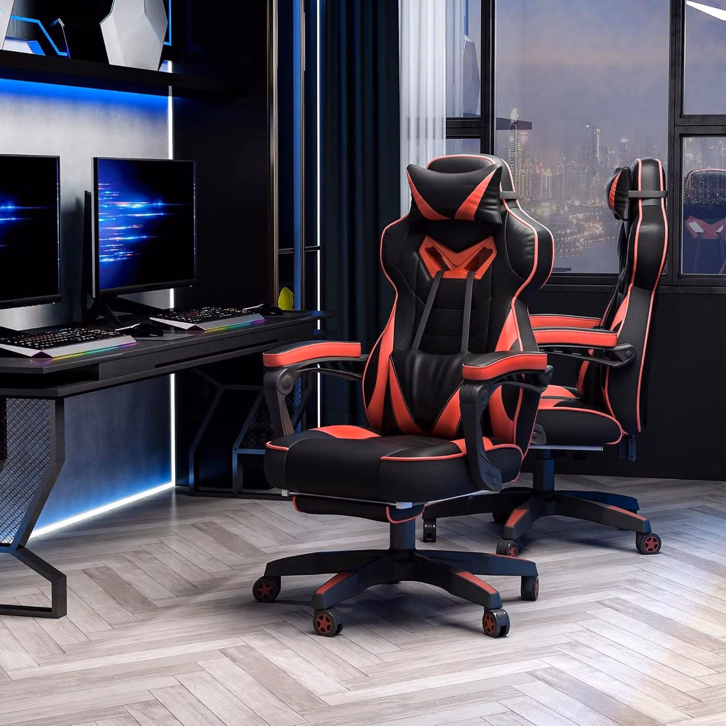 Sedia da gaming - Sedia per ufficio - Sedia da ufficio - Sedia da ufficio - Sedia da corsa - Schienale regolabile a 170°