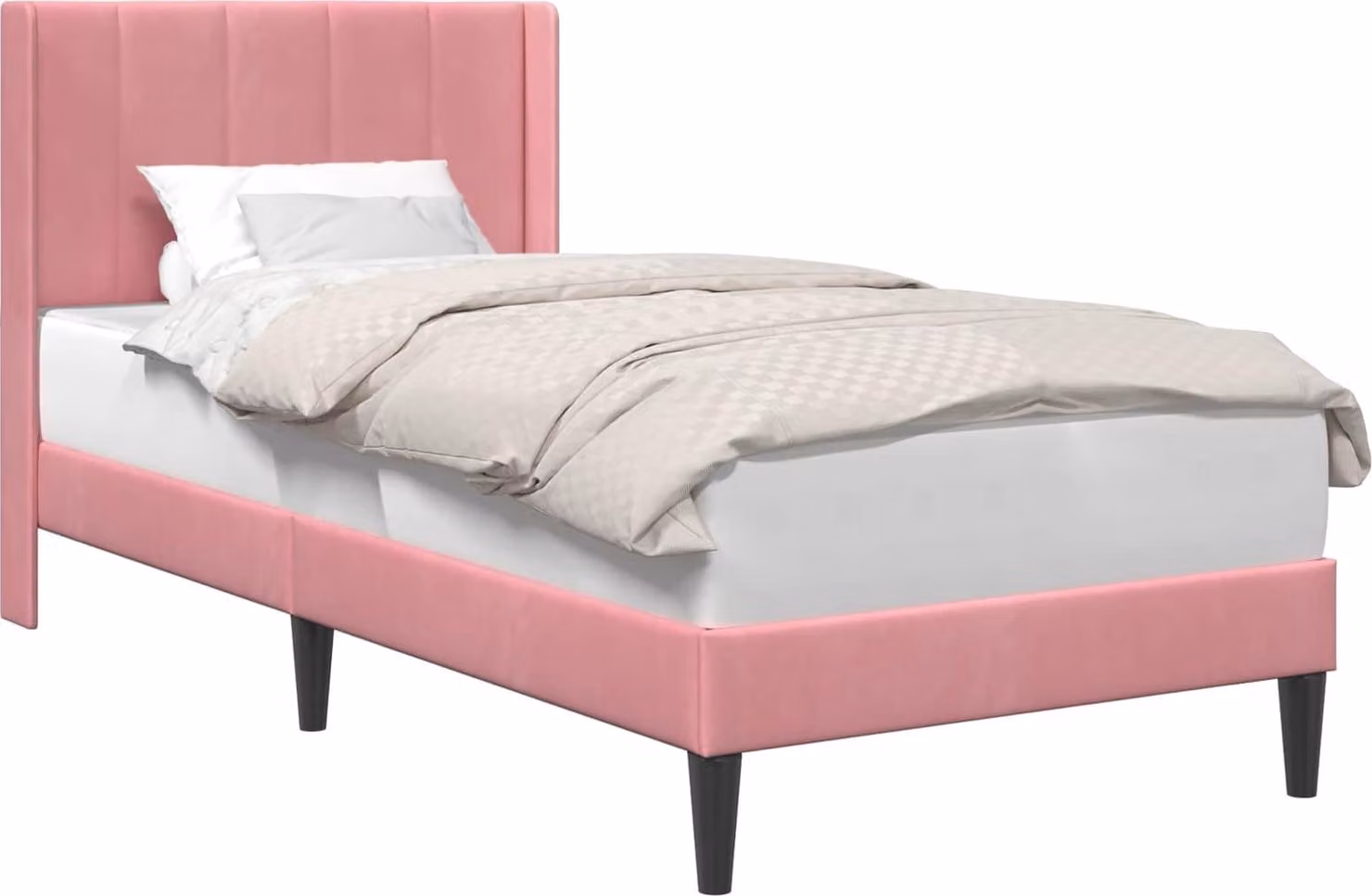Struttura del letto con testiera Rosa 80 x 200 cm Velluto