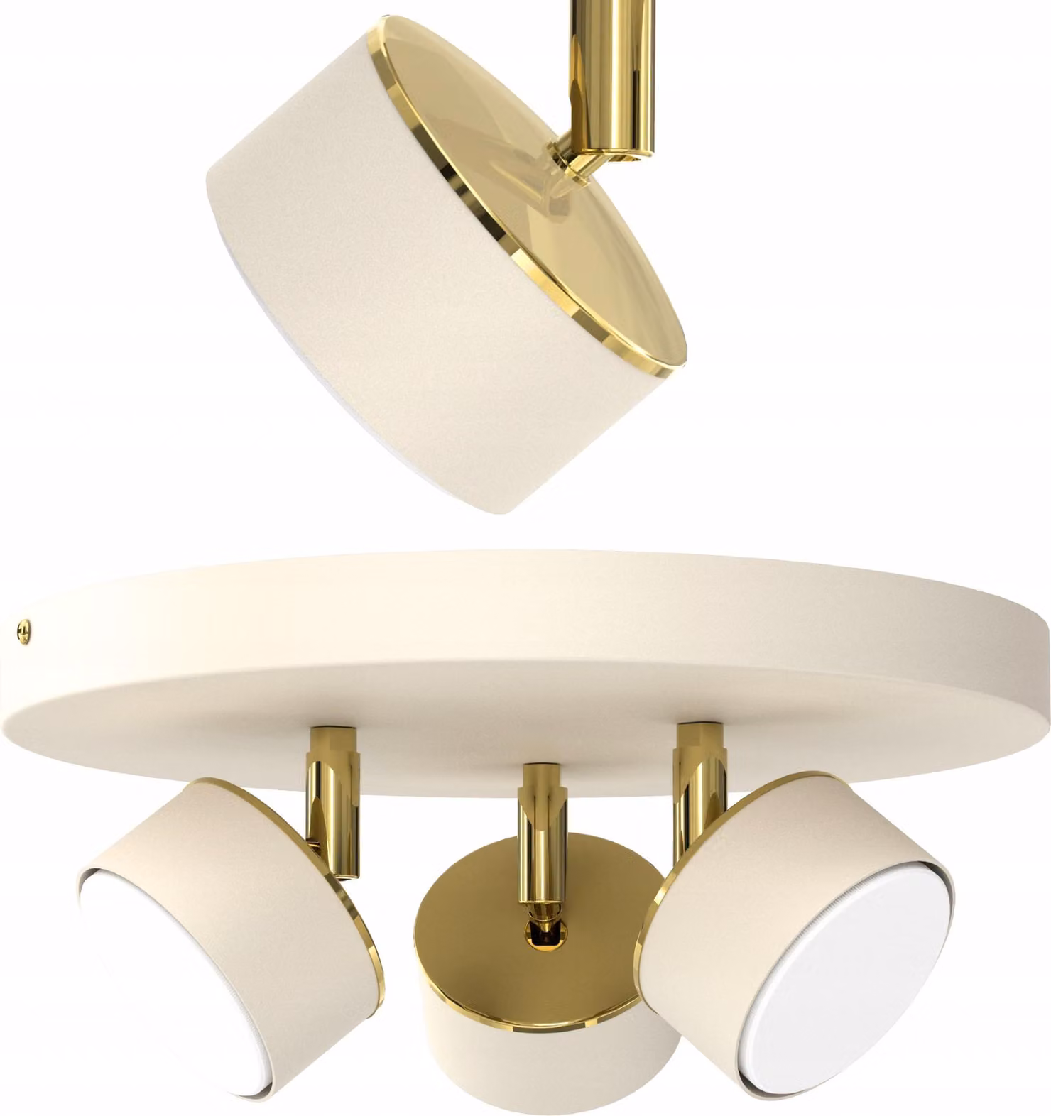 Lampada Da Soffitto Beige Ecru Gx53 - Lampada Moderna Polacca A 3 Punti Circolare