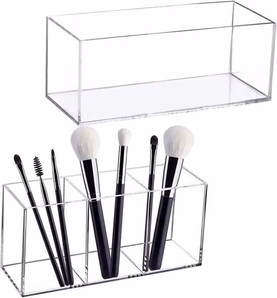 Organizzatore di Cosmetici Trasparente in Plastica e Acrilico, Ripiegabile e Salvaspazio per Adulti