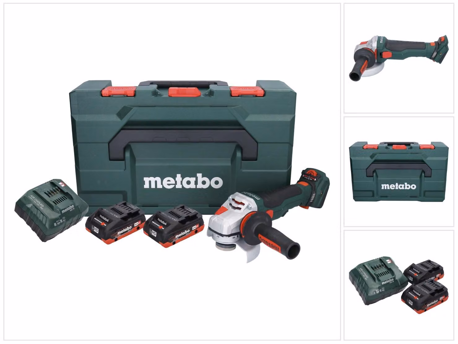 Metabo WVB 18 LTX BL 15-125 Smerigliatrice angolare rapida a batteria 18 V 125 mm senza spazzole + 2x batteria ricaricabile 4,0 Ah + caricatore + metaBOX