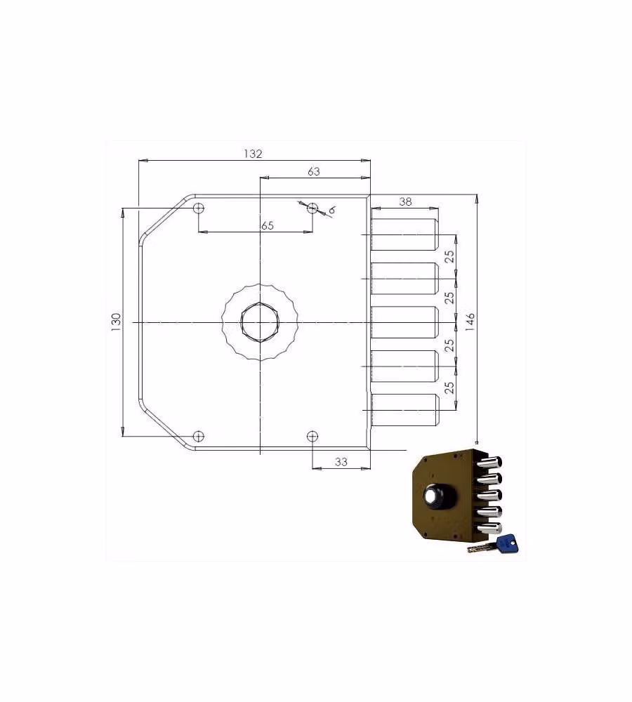 Serratura Sicura Semplice Sx Pompa 3000 Mc Cr
