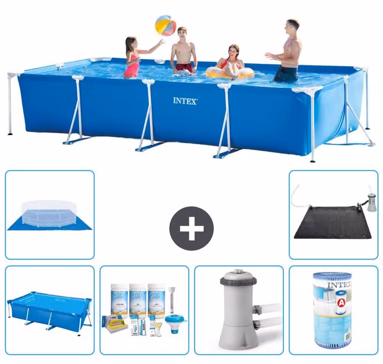 Piscina fuori terra rettangolare - 450x220x84 cm - 7 pezzi - Modello S40315