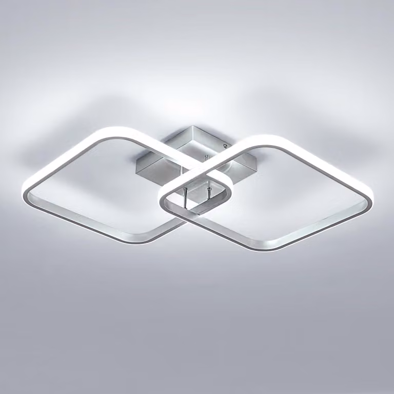 Lampada da soffitto LED Toolight, 42W, 4725 lumen, 6500K, argento, 59 cm, ideale per l'ingresso – colore argento