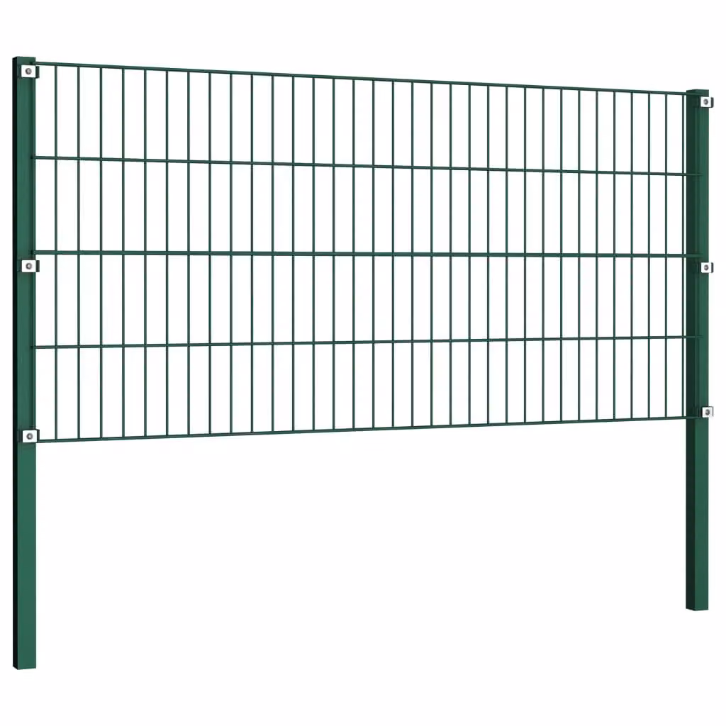 vidaXL Elemento di recinzione con paletti in ferro 176,5 x 80 cm Verde
