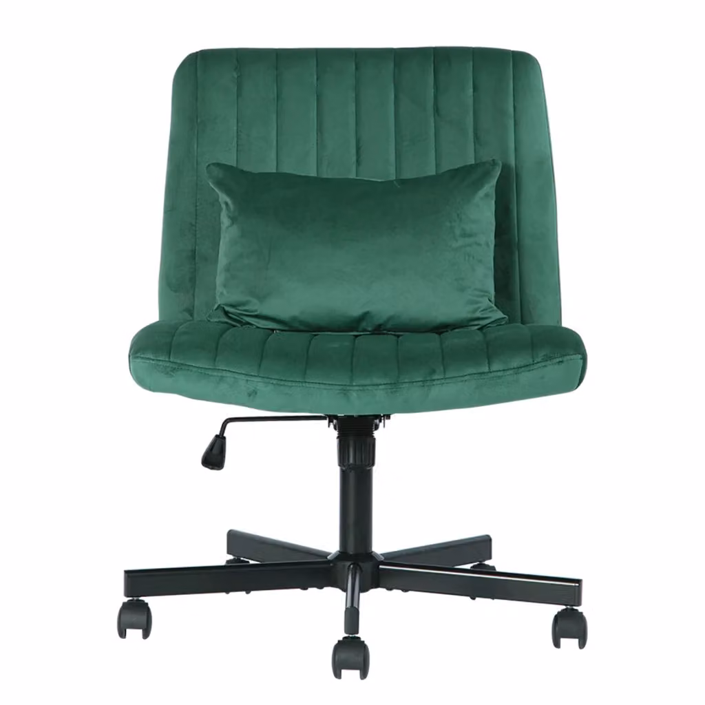 Sedia da ufficio girevole moderna in tessuto verde con altezza regolabile e schienale inclinabile – 2