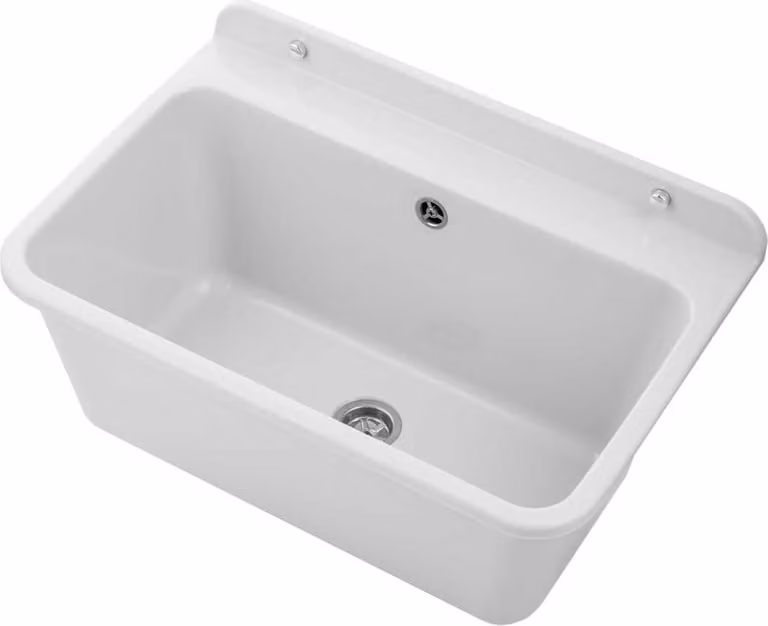 Lavandino per officina Lavandino in plastica con accessori; bianco